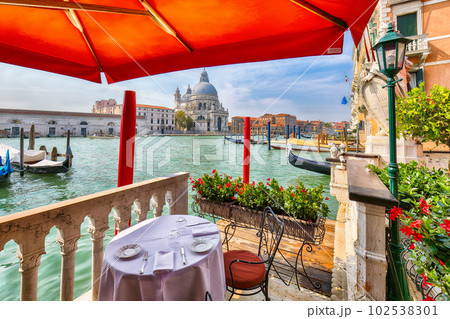 Fabulous morning cityscape of Venice with famous Canal Grande and Basilica di Santa Maria Fabulous morning cityscape of Venice with famous Canal Grande and Basilica di Santa Maria 102538301