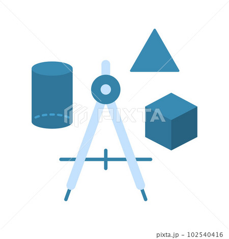 Studying Geometry icon vector image. Suitable for mobile apps, web apps and print media. Studying Geometry icon vector image. Suitable for mobile apps, web apps and print media. 102540416