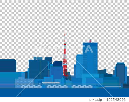 東京,東京,東京鐵塔,藍色,透明背景 東京,東京,東京鐵塔,藍色,透明背景 102542993