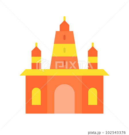 Hindu Temple icon vector image. Suitable for mobile apps, web apps and print media. Hindu Temple icon vector image. Suitable for mobile apps, web apps and print media. 102543376