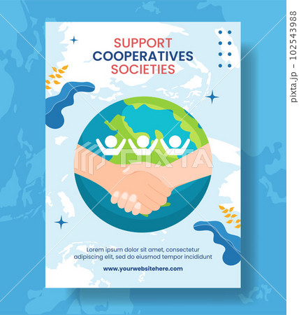 International Day of Cooperatives Vertical Poster Flat Cartoon Hand Drawn Templates Background Illustration 102543988