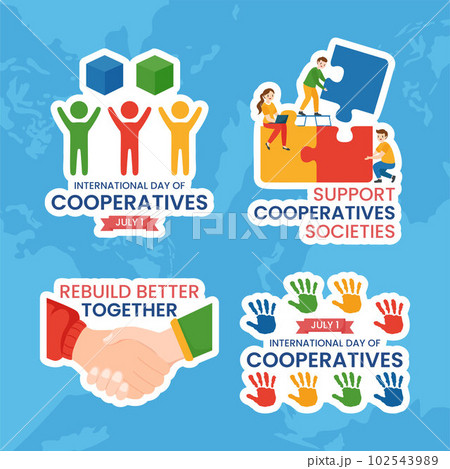 International Day of Cooperatives Label Flat Cartoon Hand Drawn Templates Background Illustration International Day of Cooperatives Label Flat Cartoon Hand Drawn Templates Background Illustration 102543989