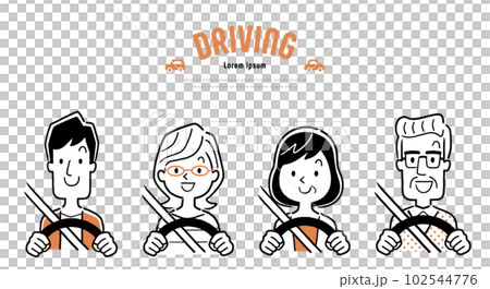 Vector illustration material: driving person set Vector illustration material: driving person set 102544776