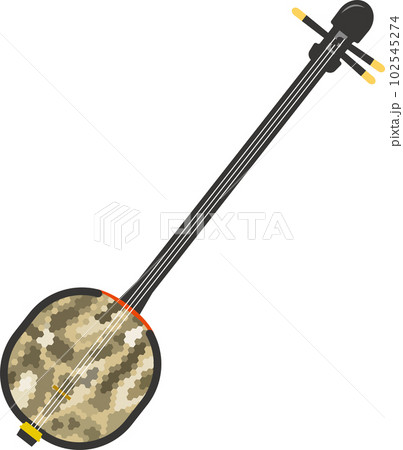 沖縄県伝統工芸の弦楽器さんしんのイメージイラスト 102545274