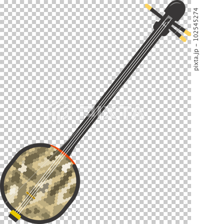 沖縄県伝統工芸の弦楽器さんしんのイメージイラスト 102545274