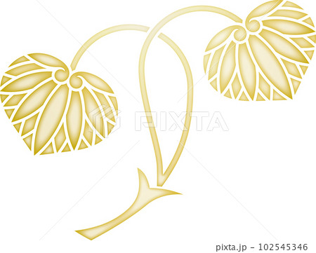 家紋　二葉葵【金色】 102545346