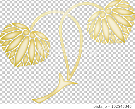 家紋　二葉葵【金色】 102545346