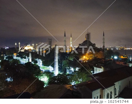 The Sultanahmet Mosque Blue Mosque in Istanbul, Turkey at sunset The Sultanahmet Mosque Blue Mosque in Istanbul, Turkey at sunset 102545744
