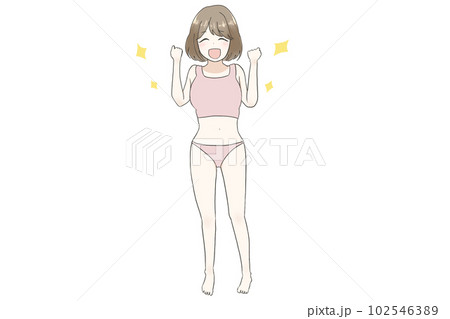ダイエット成功・くびれが出来て喜ぶかわいい女の子 ダイエット成功・くびれが出来て喜ぶかわいい女の子 102546389