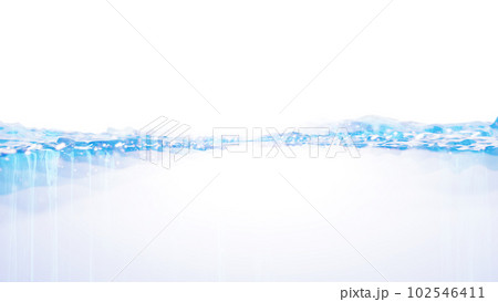 横から見た水面と水中の3d画像。光の効果。 102546411