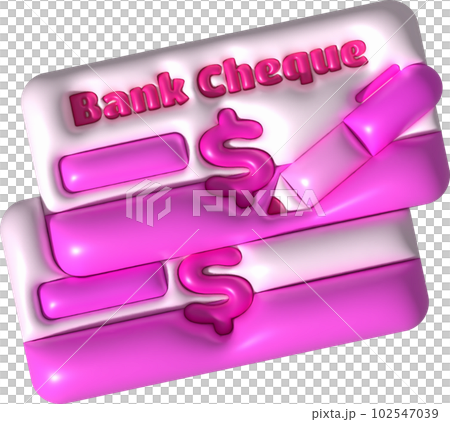 illustration 3d. Bank check pen writing icon. 102547039
