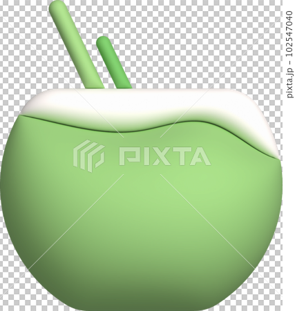 illustration 3d. Coconut in summer for design. 102547040