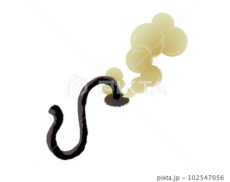 煙を出しながら燃えるヘビ花火のイラスト 煙を出しながら燃えるヘビ花火のイラスト 102547056