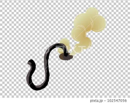 煙を出しながら燃えるヘビ花火のイラスト 煙を出しながら燃えるヘビ花火のイラスト 102547056