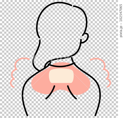首の下にカイロを貼って温活する女性 首の下にカイロを貼って温活する女性 102547065