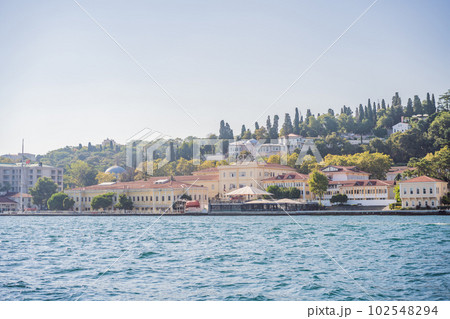 A panorama photo of Bosporus strait, Istanbul. Turkiye A panorama photo of Bosporus strait, Istanbul. Turkiye 102548294