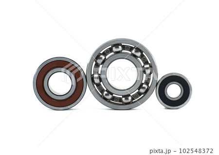 Set of various bearings isolated on white Set of various bearings isolated on white 102548372