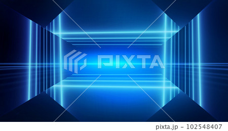 Abstract design with neon light in blue theme background concept series  102548407