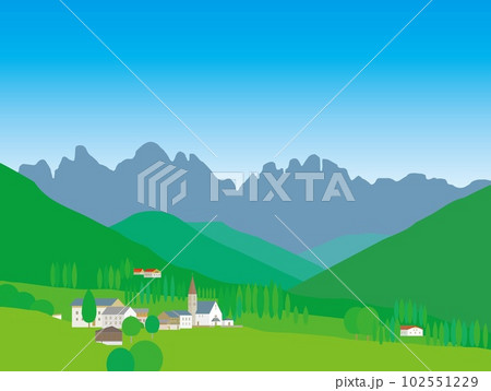 サンタ・マッダレーナ　santa　maddalena　ドロミーティ　dolomiti　春 102551229