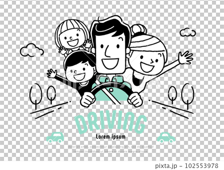Vector illustration material: Family set to drive Vector illustration material: Family set to drive 102553978