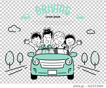 Vector illustration material: Family set to drive Vector illustration material: Family set to drive 102553984