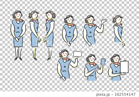 穿西裝的女職員設置插圖素材 穿西裝的女職員設置插圖素材 102554147