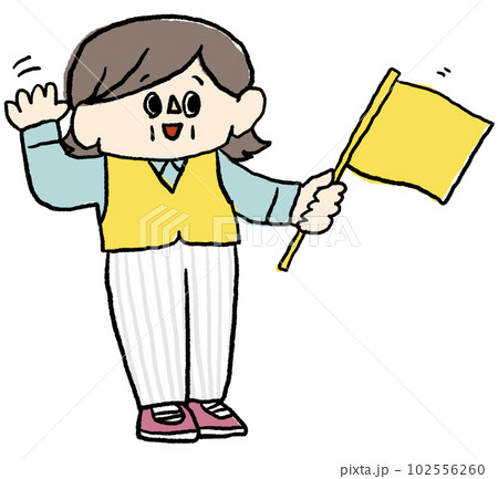 交通安全　おばさんのイラスト 102556260