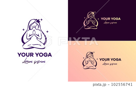 The logo for yoga. Yoga coach. Feminine, beautiful. The logo for yoga. Yoga coach. Feminine, beautiful. 102556741