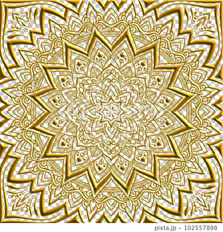 具有金絲效果的曼陀羅圖案藝術品 102557898