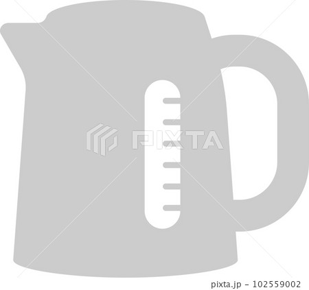 電気ケトルのシンプルなモノクロイラスト 102559002