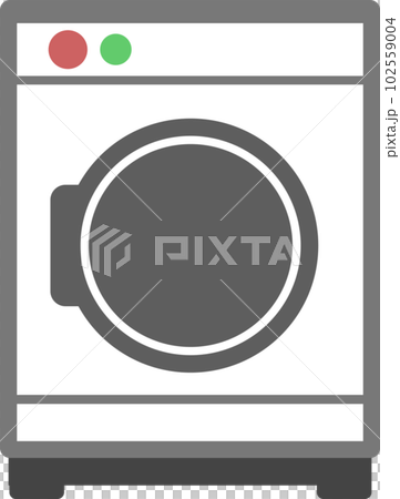 ドラム式洗濯機のシンプルなイラスト ドラム式洗濯機のシンプルなイラスト 102559004