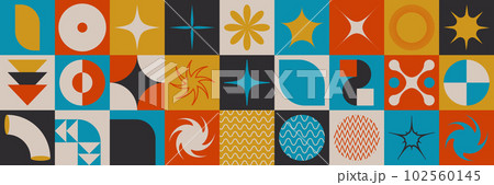 Modern geometric silhouette figures and shapes. Brutalism basic elements. Swiss bauhaus style Modern geometric silhouette figures and shapes. Brutalism basic elements. Swiss bauhaus style 102560145