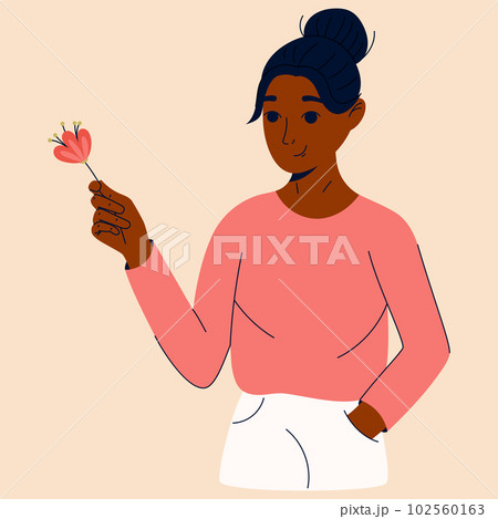 Beautiful girls with flowers. Girl power, feminism, sisterhood concept. 102560163