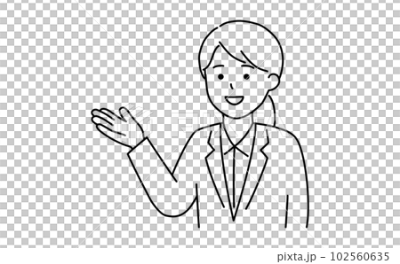 案内をするスーツを着た女性　主線 102560635