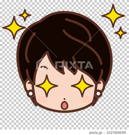 顔・表情アイコン(目をキラキラ輝かせる)/女性・若い【2】 顔・表情アイコン(目をキラキラ輝かせる)/女性・若い【2】 102560699