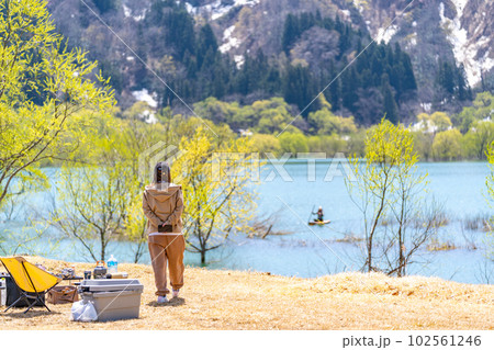 白川湖の水没林 カヌー 眺める 白川湖の水没林 カヌー 眺める 102561246
