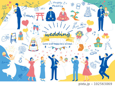 ウエディングに使いやすいイラスト素材集 102563869