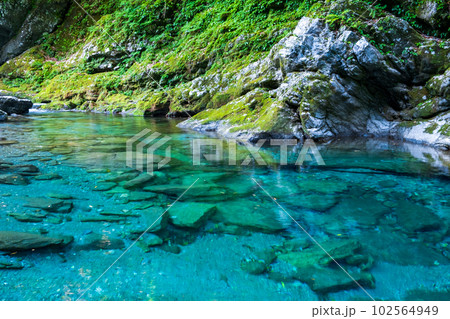 安居渓谷（仁淀ブルー）：水晶淵 102564949