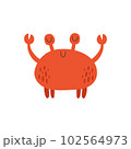 Carton Crab. Hand Draw Cute Crab. Vector illustration 102564973