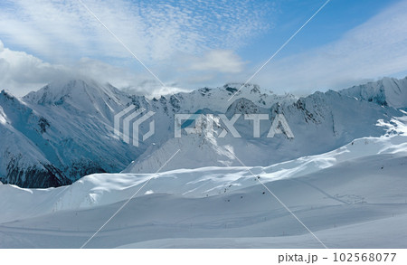 Silvretta Alps winter view (Austria). Panorama. Silvretta Alps winter view (Austria). Panorama. 102568077