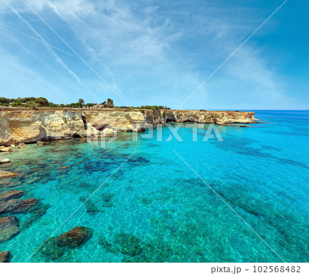 Faraglioni at Torre Sant Andrea, Italy 102568482