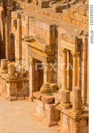 Amphitheater South Theatre in Jerash, Jordan Amphitheater South Theatre in Jerash, Jordan 102569035