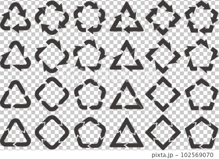Vector illustration set of black rotating arrows 102569070