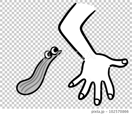 人を襲うヒル　白黒 102570866