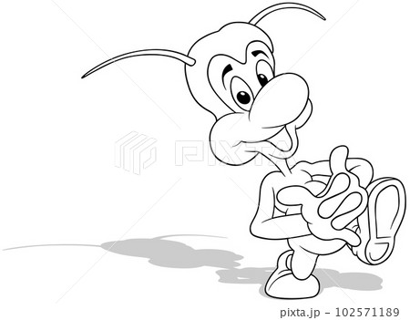 Drawing of a Beetle on a Walk 102571189