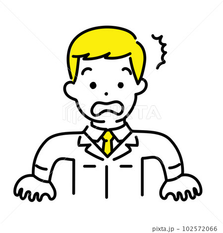 かわいい人物のイラストシリーズ _ 男性のエンジニア _ 驚く かわいい人物のイラストシリーズ _ 男性のエンジニア _ 驚く 102572066
