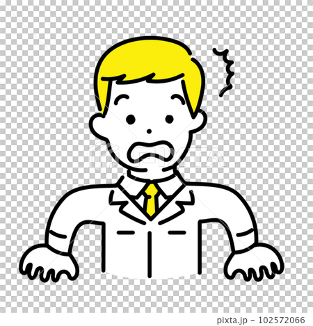 かわいい人物のイラストシリーズ _ 男性のエンジニア _ 驚く かわいい人物のイラストシリーズ _ 男性のエンジニア _ 驚く 102572066