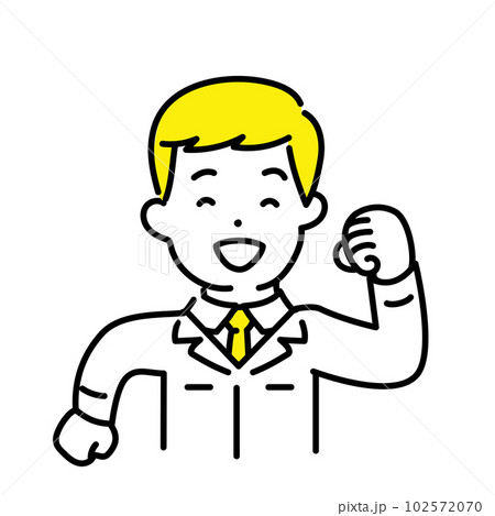 かわいい人物のイラストシリーズ _ 男性のエンジニア _ 歩く　 102572070