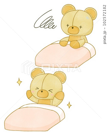 水彩クマころシリーズ~朝の目覚め~ 102572182