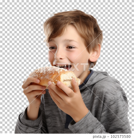 パンを食べている少年のイラスト素材 [102573580] - PIXTA